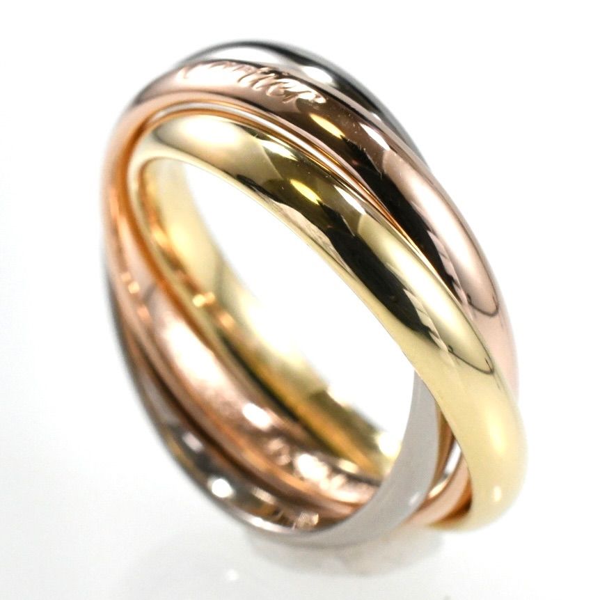 750(k18) スリーカラー 3連リング #6 Cartier カルティエ トリニティ 3連 750 スリーカラー リング 指輪