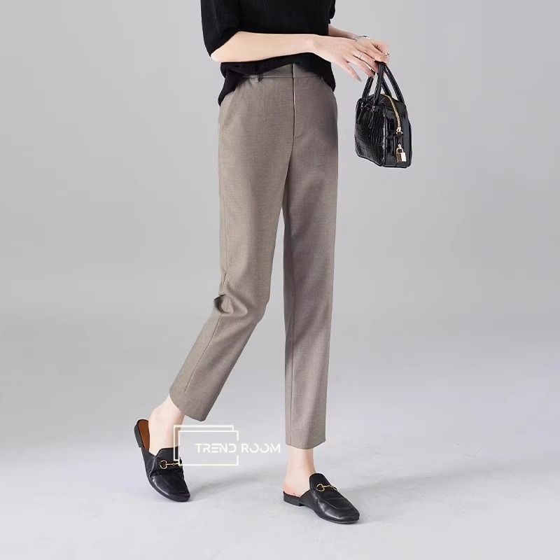 レディーススーツパンツ 薄手で快適なストレート