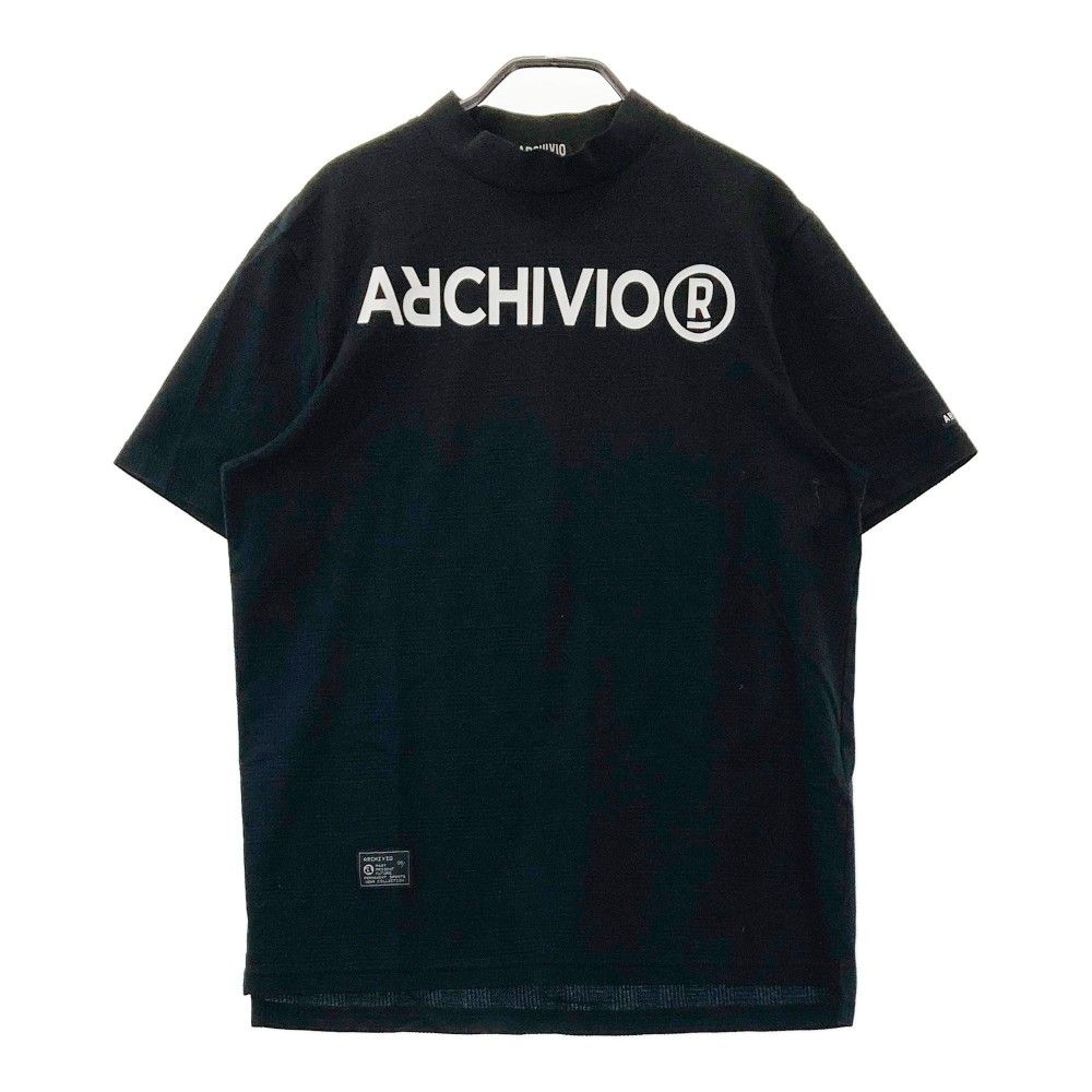 サイズ：46 ARCHIVIO アルチビオ 2023年モデル モックネック 長袖Tシャツ 総柄 ブラック系 [240101465565] ゴルフウェア メンズ ストスト サイズ：46 ARCHIVIO アルチビオ 2023年モデル モックネック
