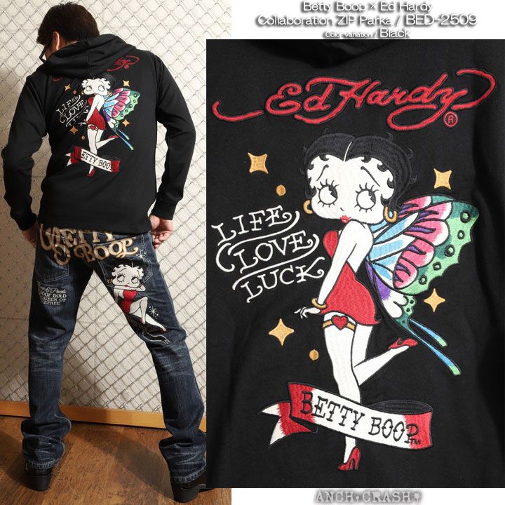 BETTY BOOP×Ed Hardy ZIPパーカー BED-2509 ベティブープ エド