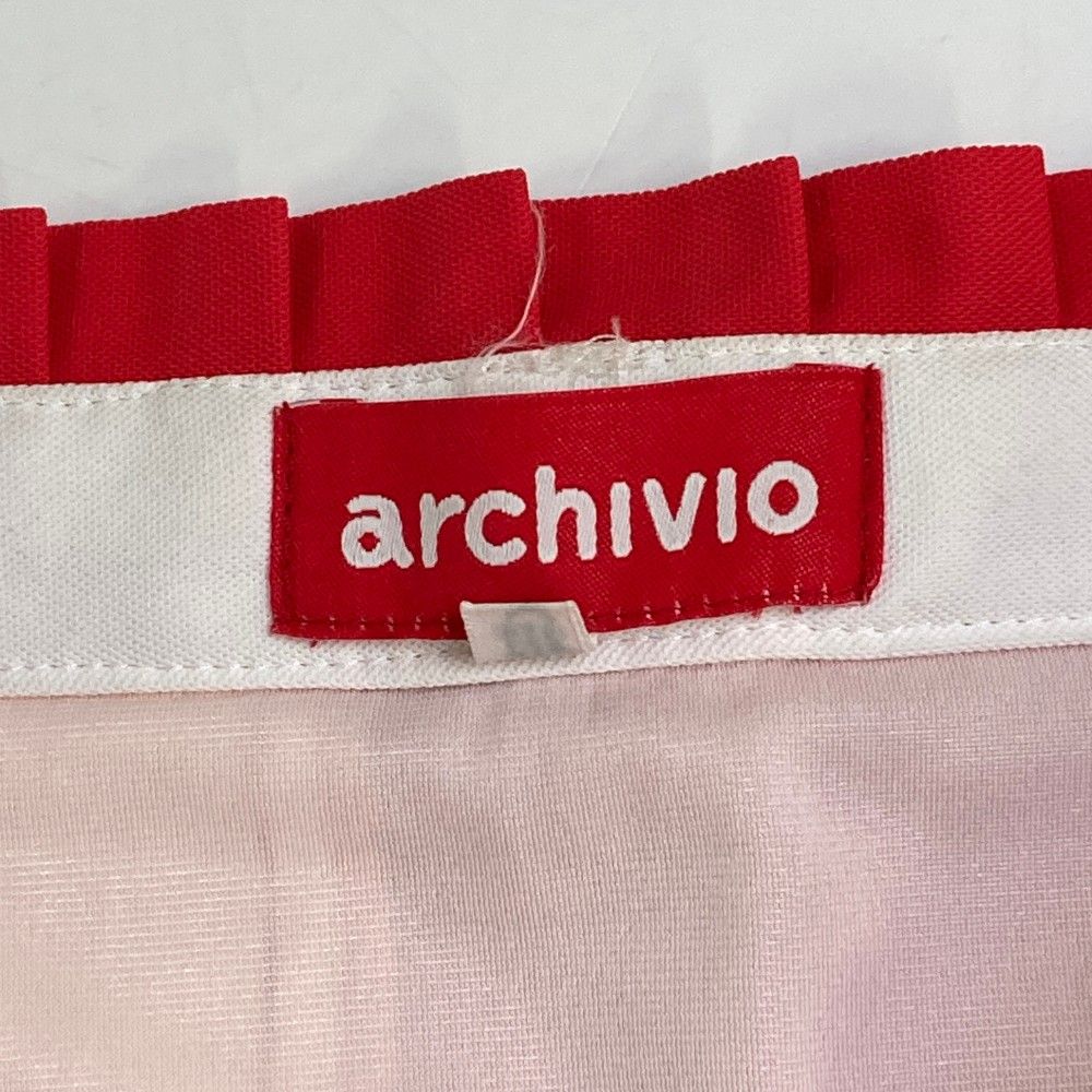サイズ：36 ARCHIVIO アルチビオ 裏地付 スカート プリーツ切替 レッド
