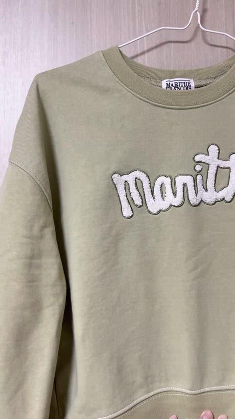 マリテフランソワジルボー 韓国 クロップド丈パーカー グレー マリテ