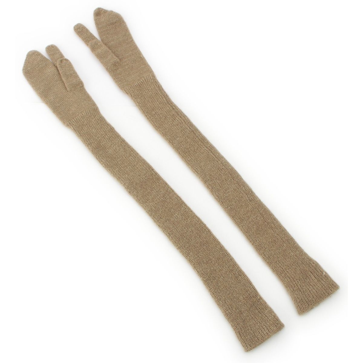 マルタンマルジェラ モヘア ここのえ期 白タグ ラメニット タビ ロング グローブ 手袋 ゴールド S