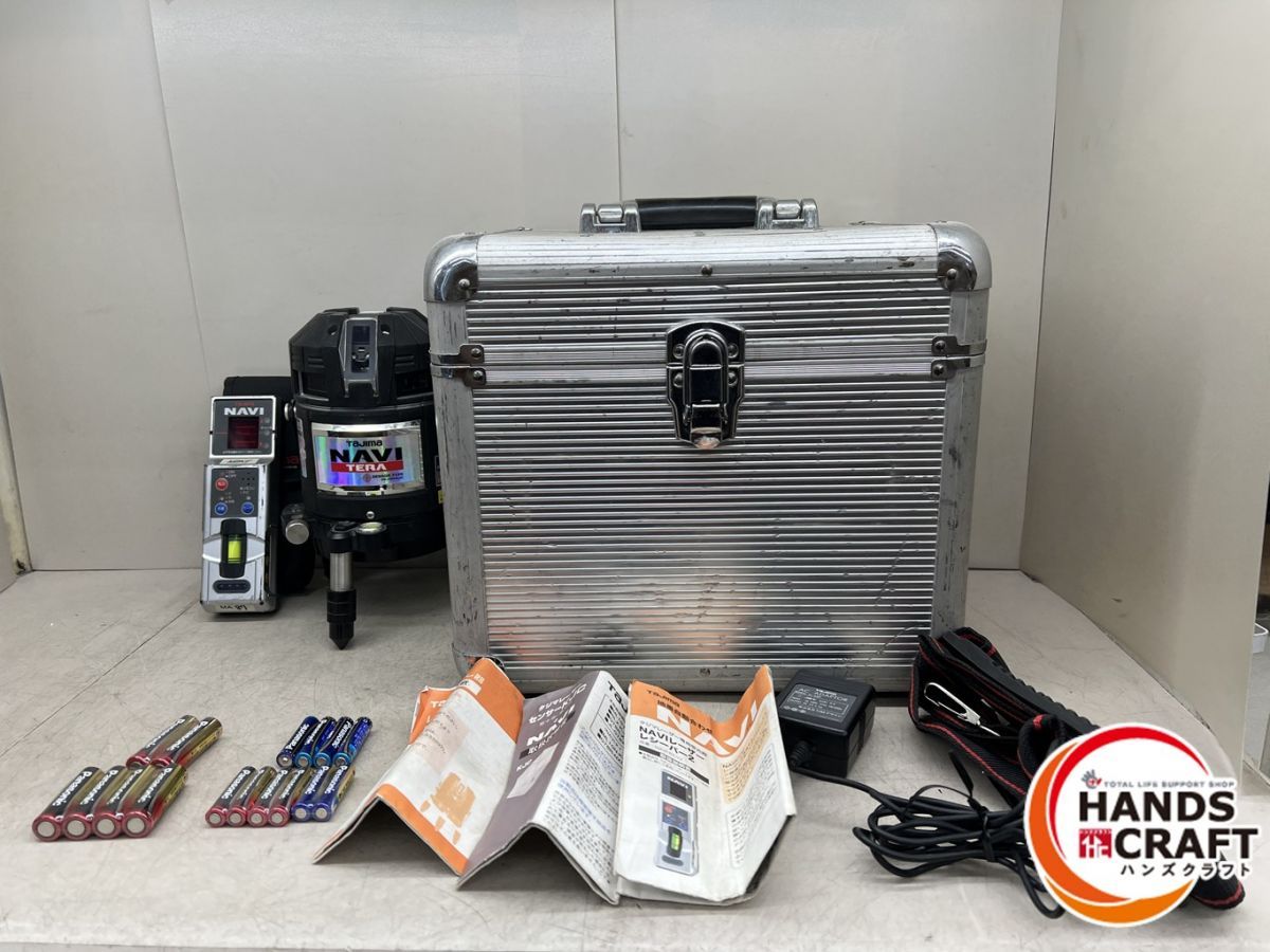 ♪タジマ MLION-KJC レーザー墨出器 赤 受講器 単3電池6本 単4電池10本付 2021年12月校正済 NAVI TERA Tajima