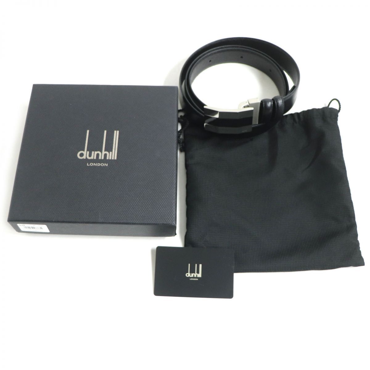 箱 保存袋付き ダンヒル ベルト ブラック 42