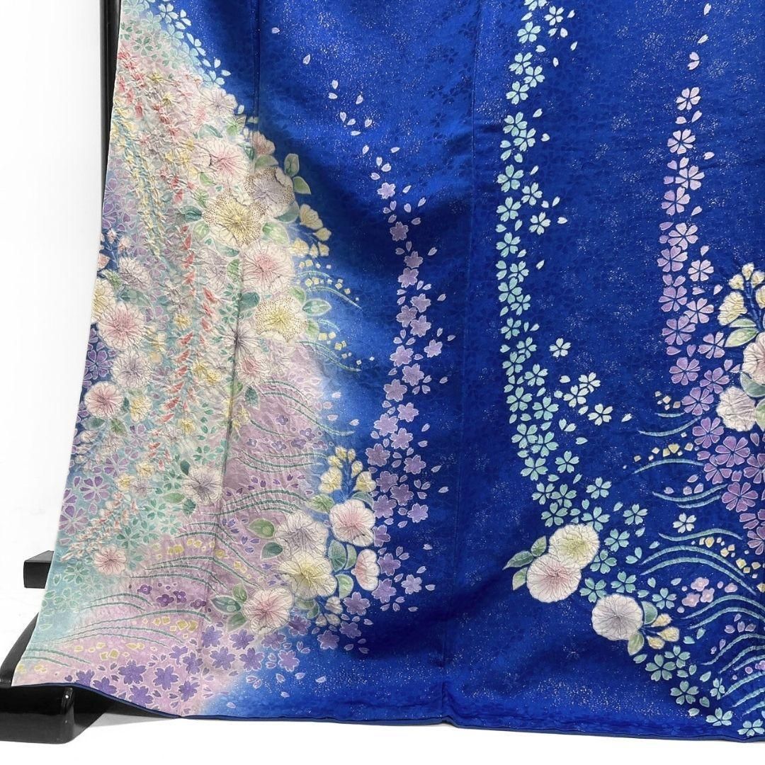 作家もの 銀通し 辻ヶ花模様 桜花模様 振袖 成人式 着物 032a p
