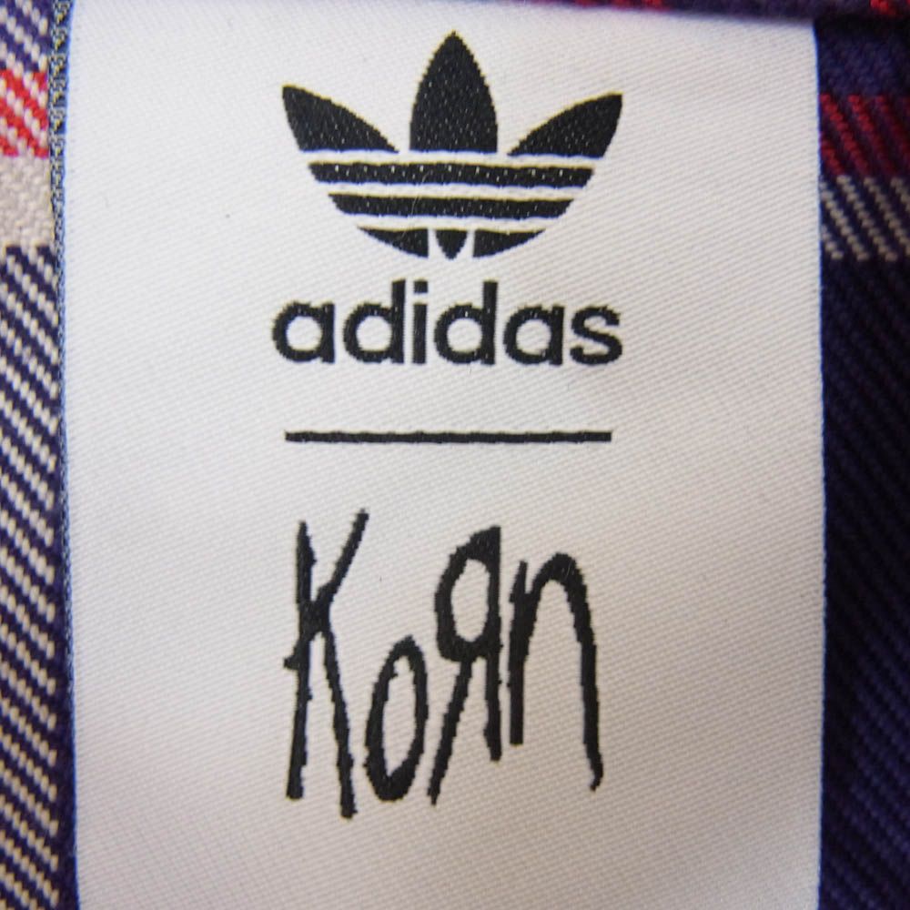 adidas アディダス JG1334 Korn Overshirt Plaid Purple Jacket