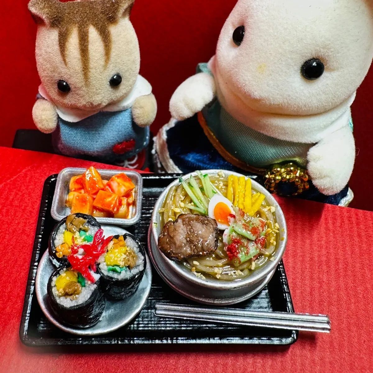 486冷麺 キンパ 角キムチセット⭐️ミニチュアフード 冷麺 韓国