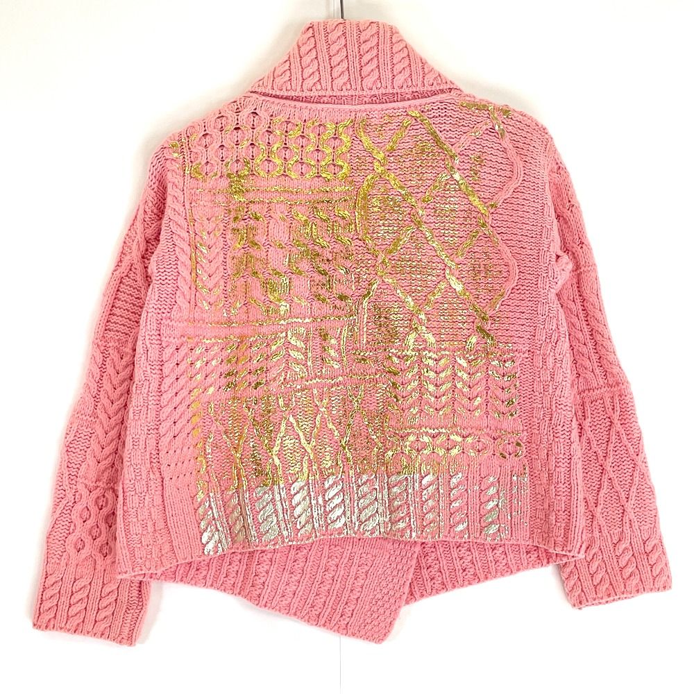 YUKI FUJISAWA ユキフジサワ 箔加工 ローゲージ ニットカーディガン