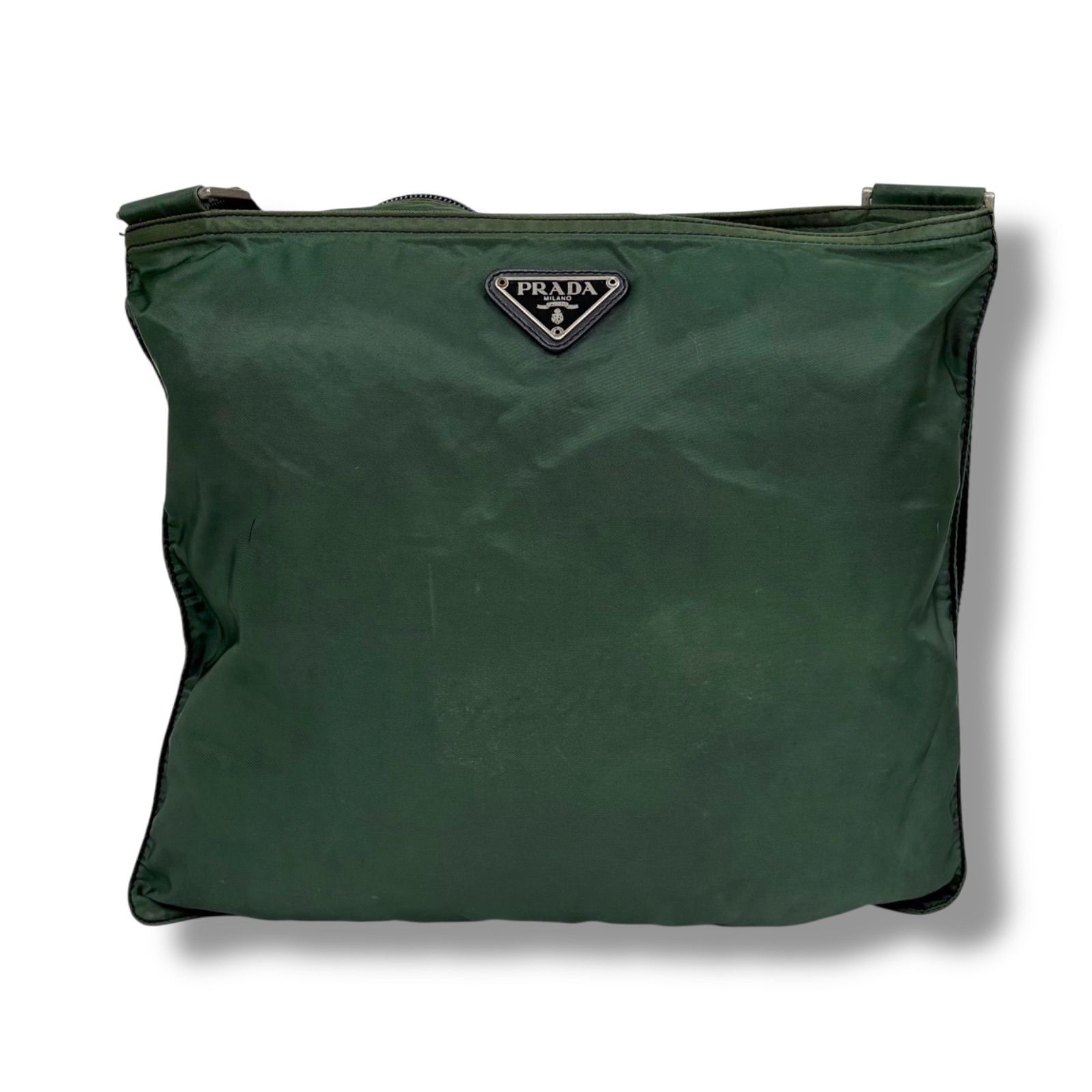 プラダ　PRADA ミニトートバッグ　トライアングルロゴ　カーキ プラダ PRADA ミニトートバッグ トライアングルロゴ カーキ