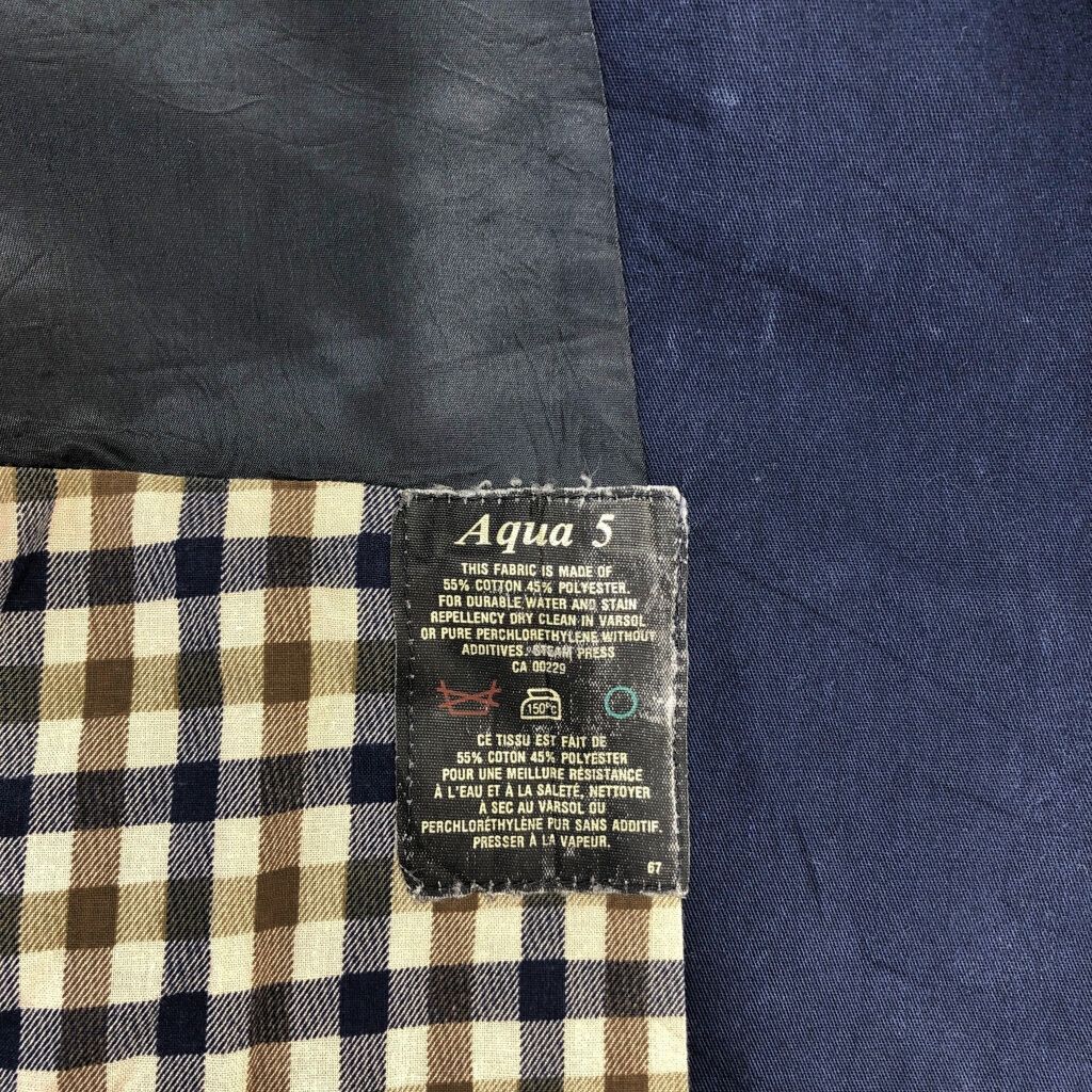 Aquascutum アクアスキュータム ステンカラーコート ネイビー (メンズ 42 REG)  古着 R8440