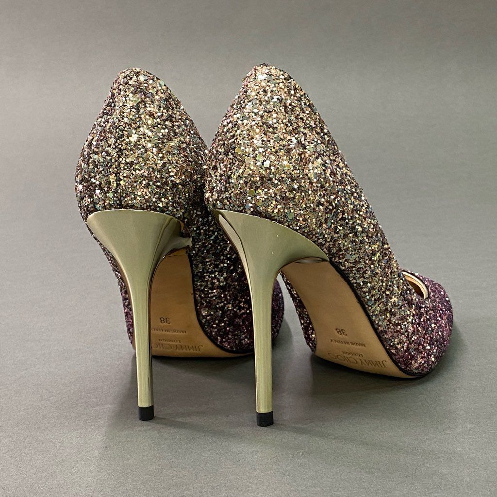1d12 《美品》 JIMMY CHOO ジミーチュウ グリッター パンプス 1d12 《美品》 JIMMY CHOO ジミーチュウ グリッター パンプス