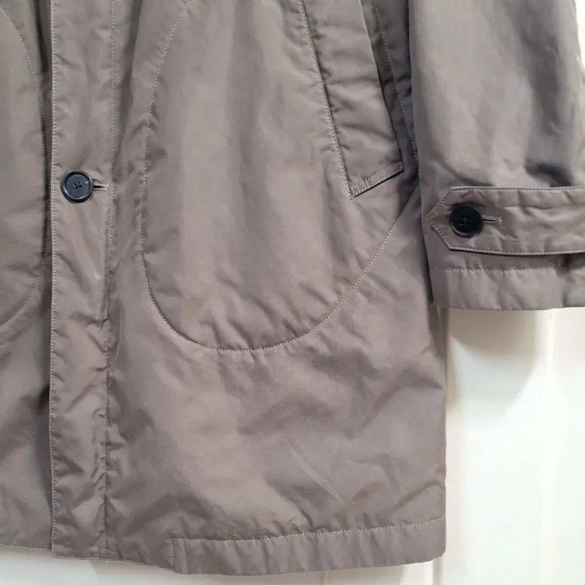 【美品】バーバリーブラックレーベル ブルゾン M シャンブレー リネン混 薄手 美品】バーバリーブラックレーベル ブルゾン M シャンブレー