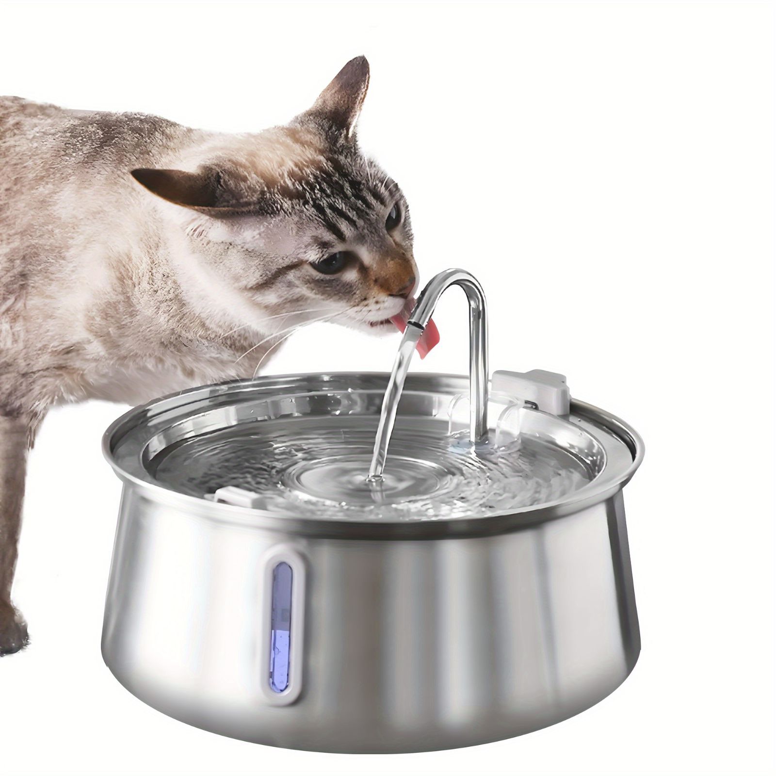 4L 猫用自動給水器 ステンレス製 ペット用猫用ウォーターディスペンサー 超静音ポンプ ドリンクファウンテン 多頭飼い対応 5V 1A USBプラグ