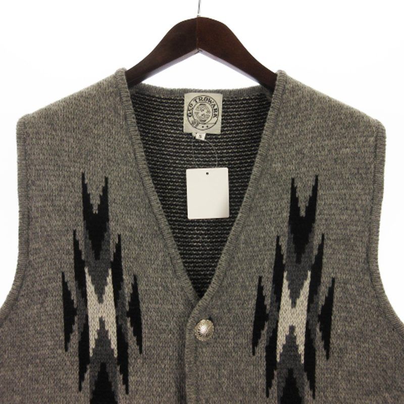 ジオトロワーク GEO TROWARK タグ付き ニット ベスト ジレ 前開き