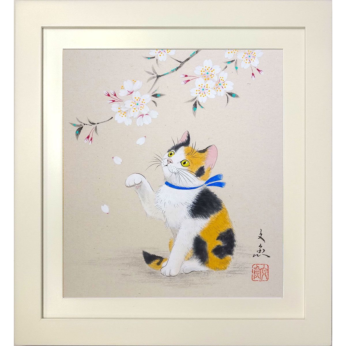 少画集画、高級新品額・額装付、猫 ネコ ねこ cat、絵画 油彩画 動物画、26 少画集画、高級新品額・額装付、猫 ネコ ねこ cat、絵画 油彩画