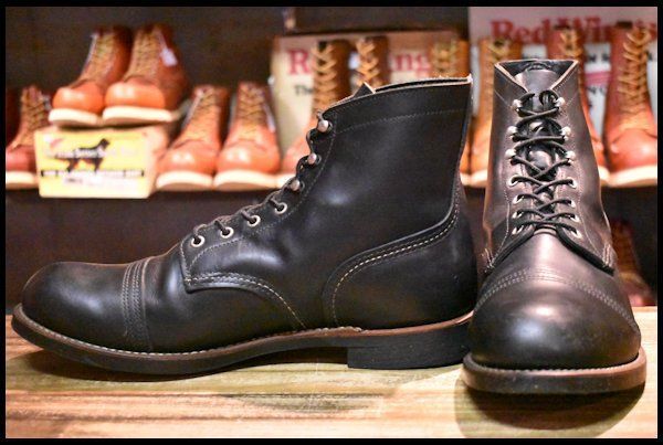 【13D 良品 12年】レッドウィング 8114 アイアンレンジ 黒 ブラックハーネス キャップトゥ レースアップ ブーツ 8084 redwing HOPESMORE【EP054】