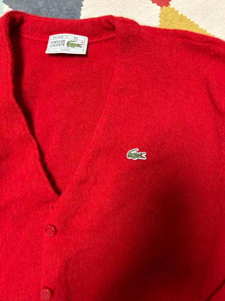 ラコステ レッド カーディガン 95 55|66