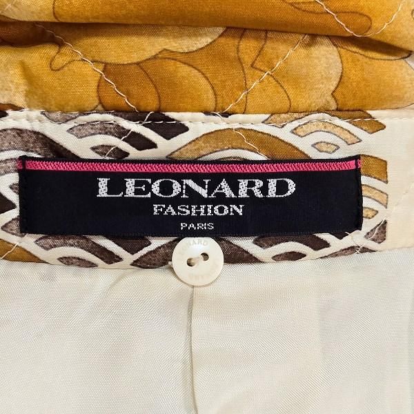 wnc レオナール LEONARD コート 11AR アイボリー オレンジ マルチ 花柄