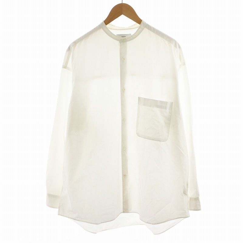 グラフペーパー Graphpaper ブロード オーバーサイズ バンド シャツ Broad Oversized L|S Band Collar Shirt 長袖 F 白 ホワイト GM214-50014 |AN22