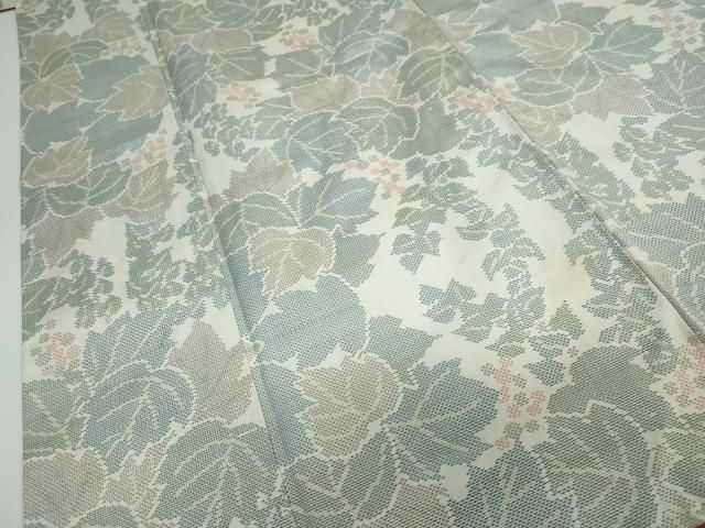 平和屋着物●上質な紬　葡萄蔦の葉文　正絹　逸品　DAAW5396ud 平和屋着物○上質な紬 葡萄蔦の葉文 正絹 逸品 DAAW5396ud 平和