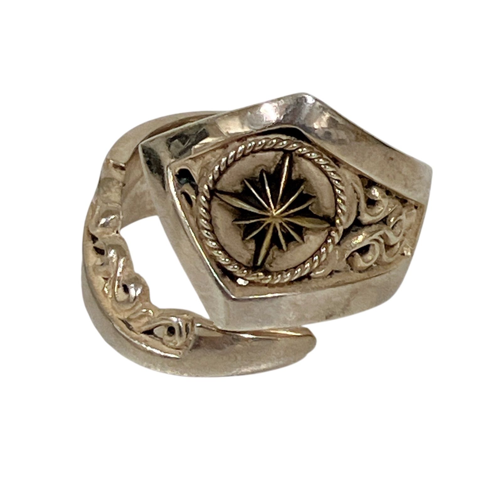 SAAD◆太陽神 サンシンボル 唐草 アラベスク SV925 リング 刻印19 SAAD◇太陽神 サンシンボル 唐草 アラベスク SV925 リング 刻印19