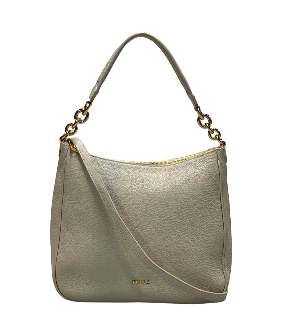 ショルダーバッグ 美品 FURLA フルラ 2way エリザベス シボ革 