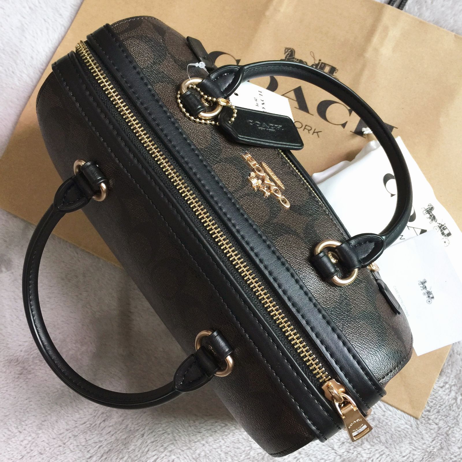 コーチハンドバッグ F83607 ダークブラウン 2WAYバッグショルダーバッグ COACH コーチ ショルダーバッグ レディース シグネチャー 2way