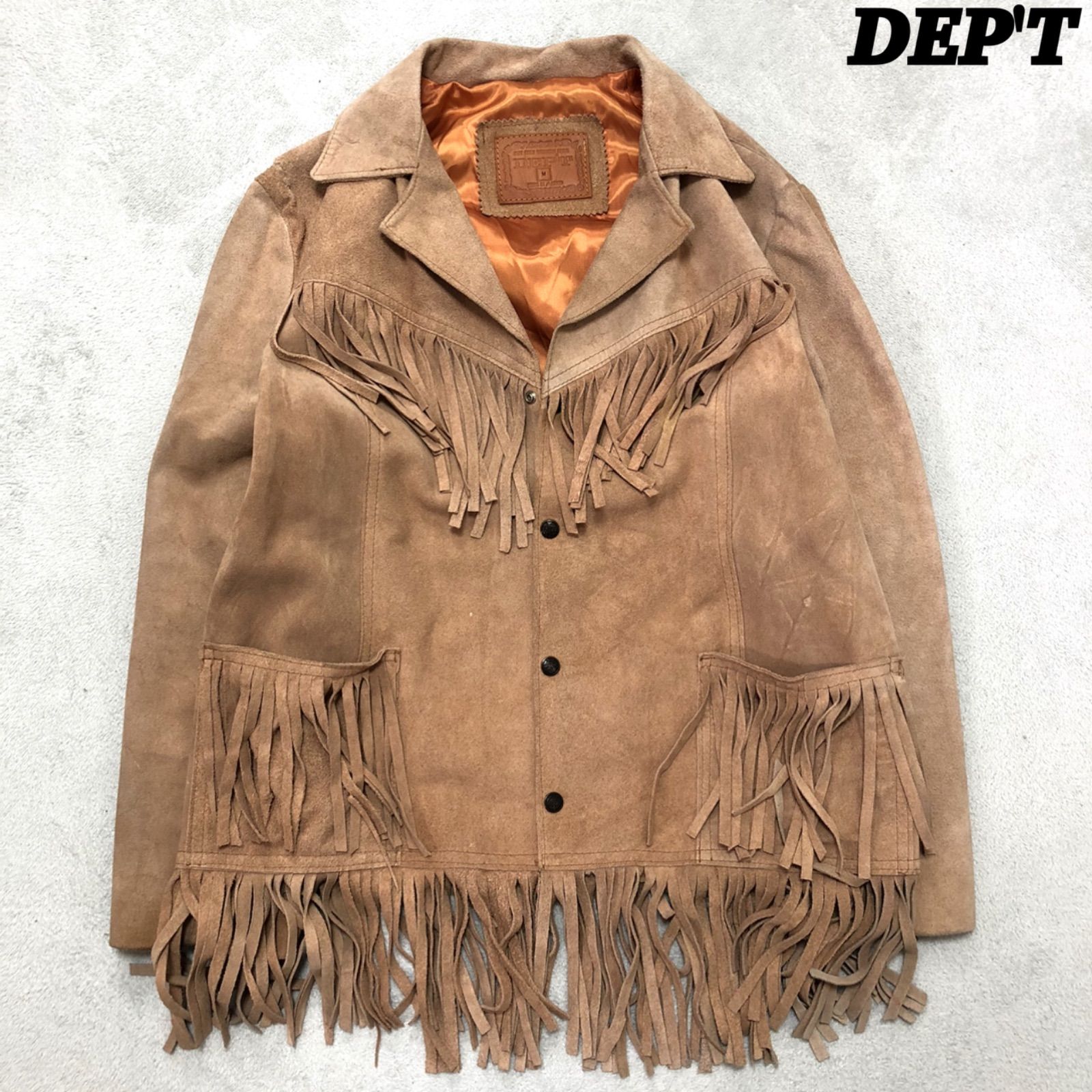 yk2 メキシコ製 ヴィンテージ レザージャケット フリンジ ウェスタン 36 DEP'T メキシコ製 レザージャケット ウエスタンジャケット