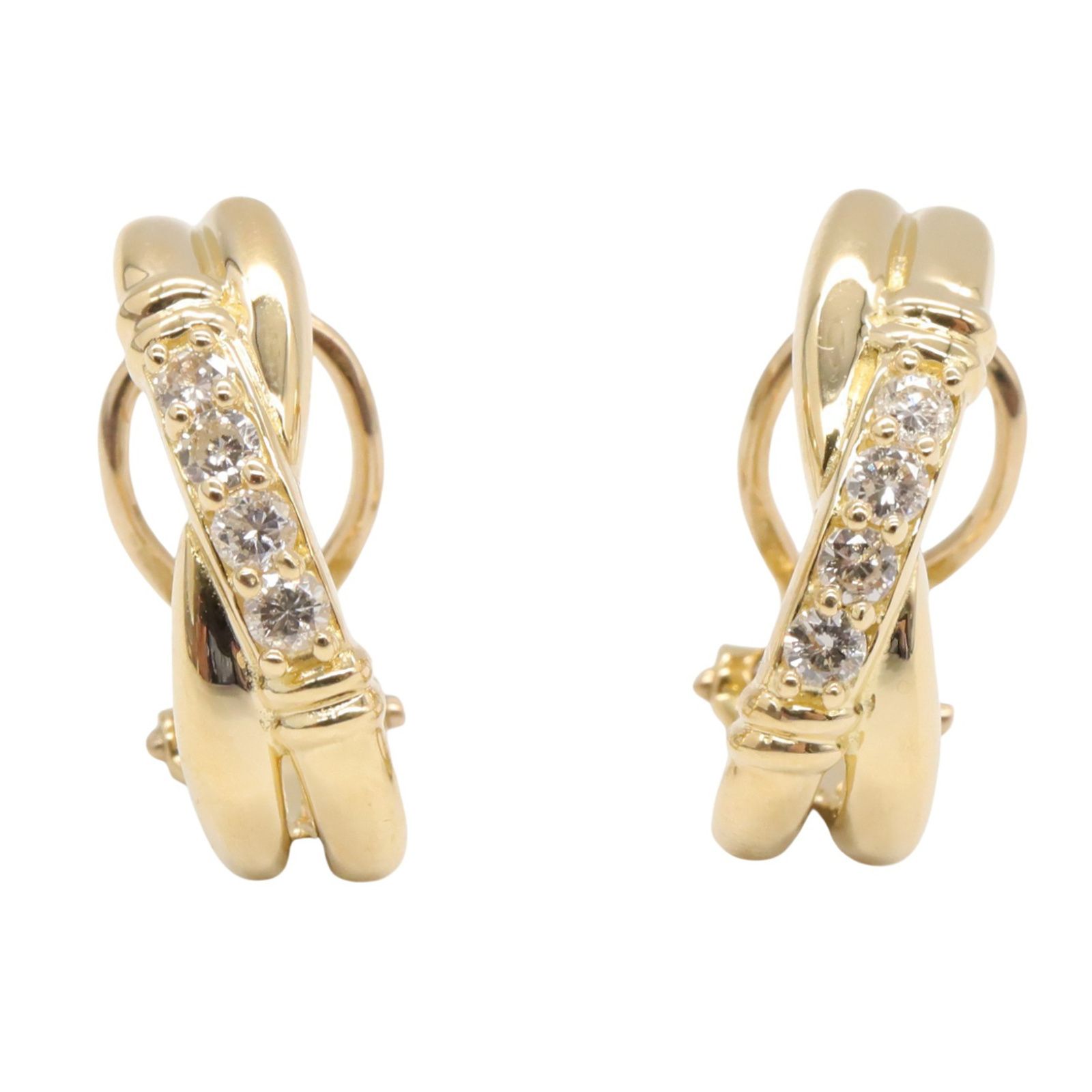 ジュエリー JEWELRY イヤリング ダイヤモンド イヤリング ﾀﾞｲﾔ 4.6g K18 イエローゴールド ダイヤモンド イヤリング レディース Used A