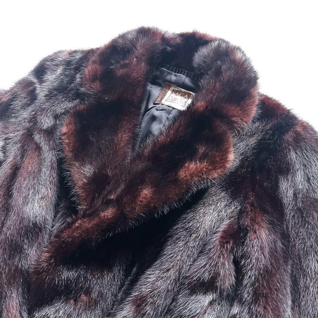 サガミンク SAGA MINK 毛皮 ロングコート ダークブラウン - メルカリ
