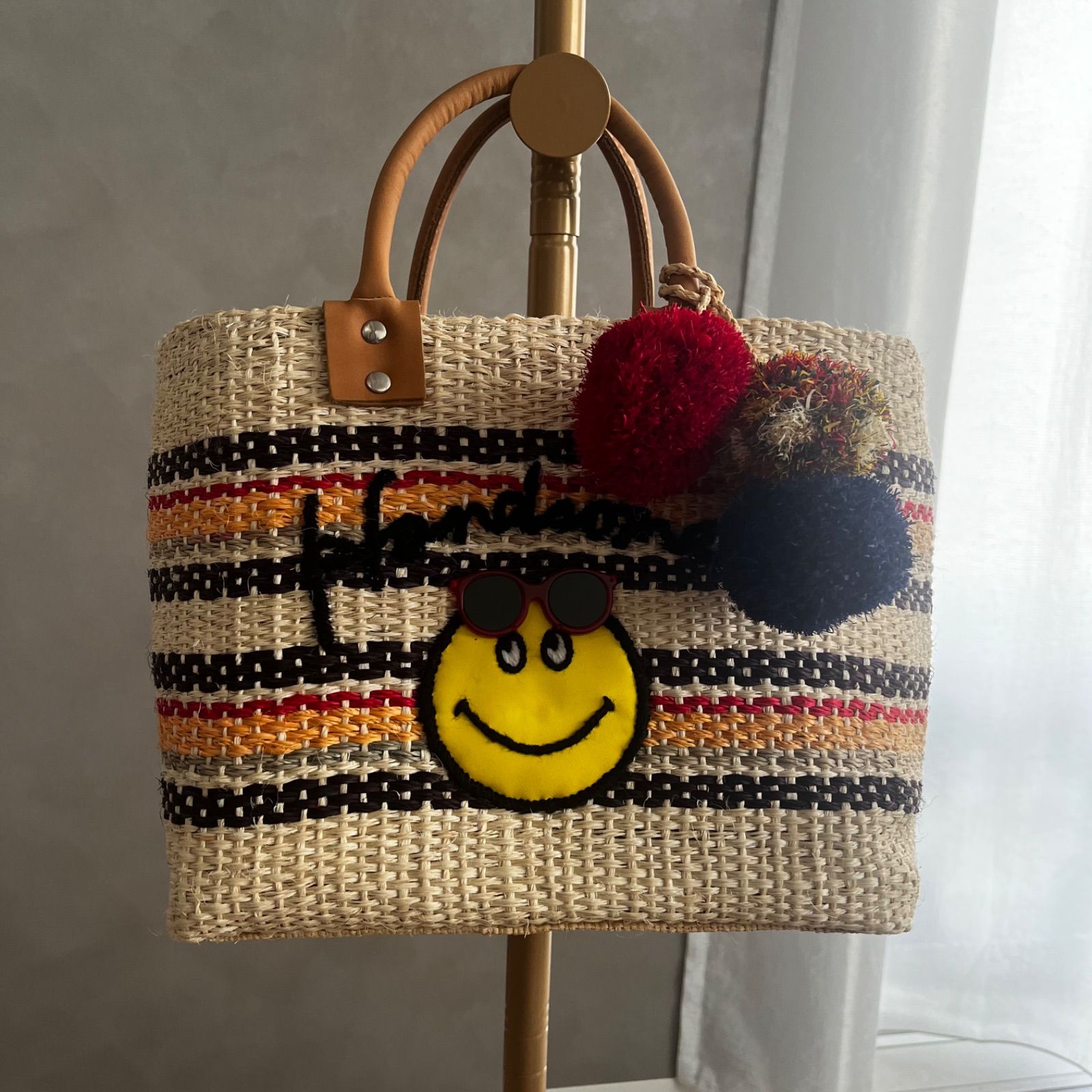 アコモデ カゴバック かごバッグ スマイル にこちゃん ommo