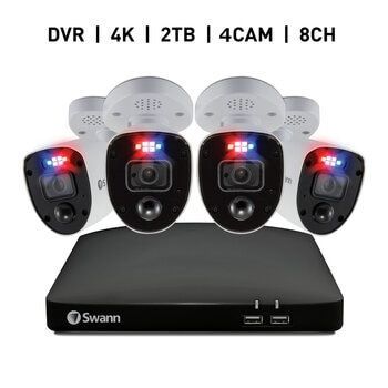 倉庫直送】Swann（スワン）8CH 4K DVRシステム 2TB Enforcer バレット型 カメラ4台 - メルカリ