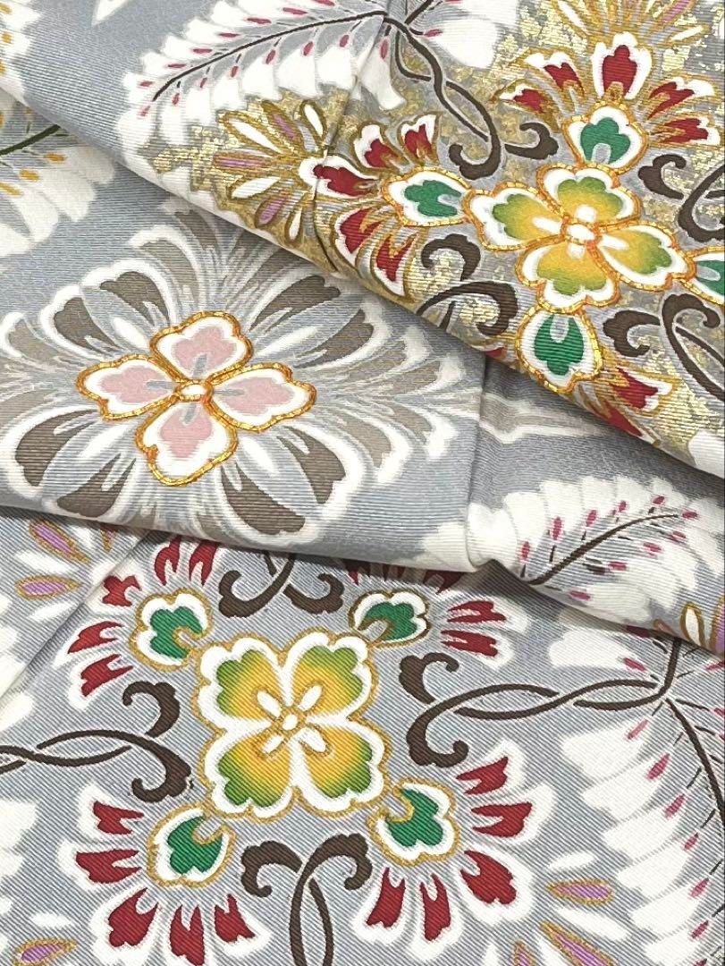 京友禅 手描き友禅 色留袖 一つ紋 金駒 金彩 花紋 正絹 躾糸付き