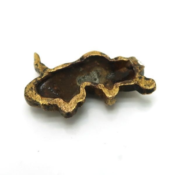 目貫牛 刀装具 #2662】 （目貫） これは名作です！極上 蝦蟇図 赤銅地目貫 金色絵