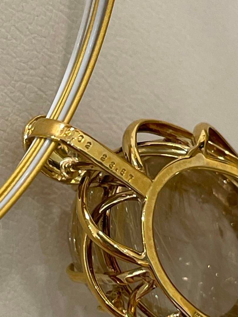 新品】K18ルチルクォーツ23.87ctダイヤペンダント