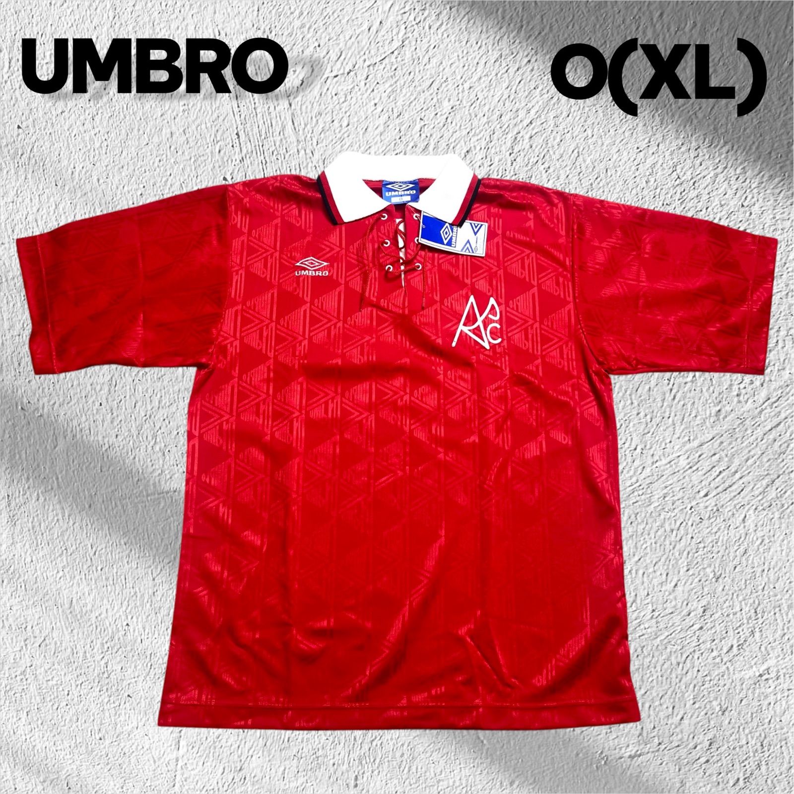 アンブロ サッカーシャツ　フットボール 赤 メンズ 00s y2k あーかいぶ 新品 未使用 デッドストック Y2K アクロス社 UMBRO アンブロ ゲーム