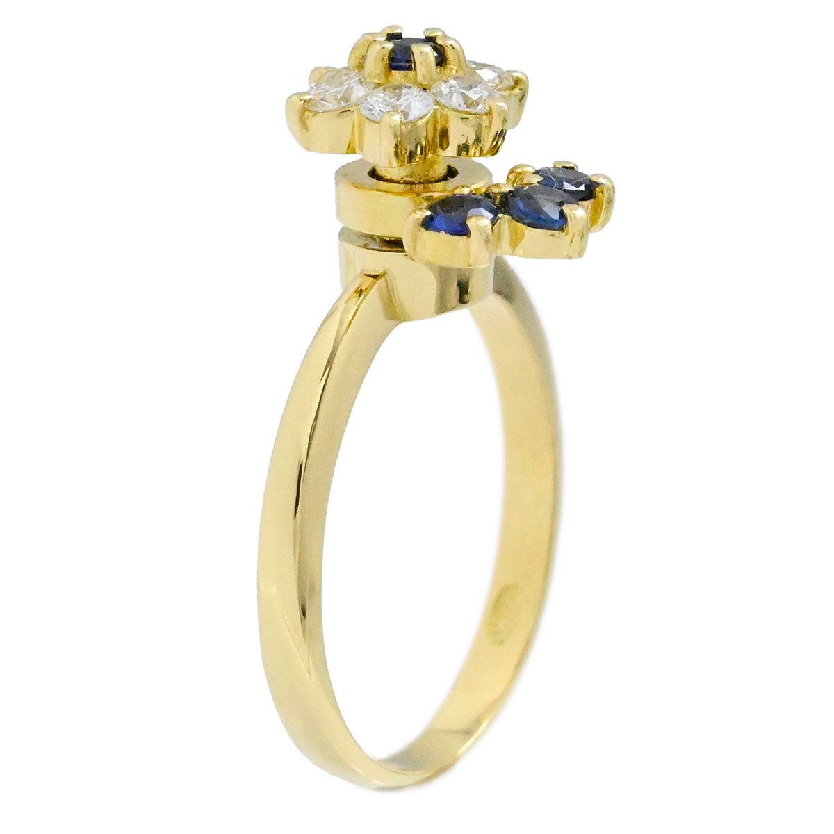 【ウォルサム】Waltham ダイヤモンドサファイア K18YG スイングリング ウォルサム】Waltham ダイヤモンドサファイア K18YG スイングリング