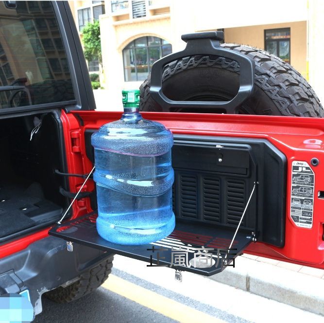 ジープ ラングラー用 リアドア折りたたみテーブル ラック アウトドアギア 収棚 荷物架