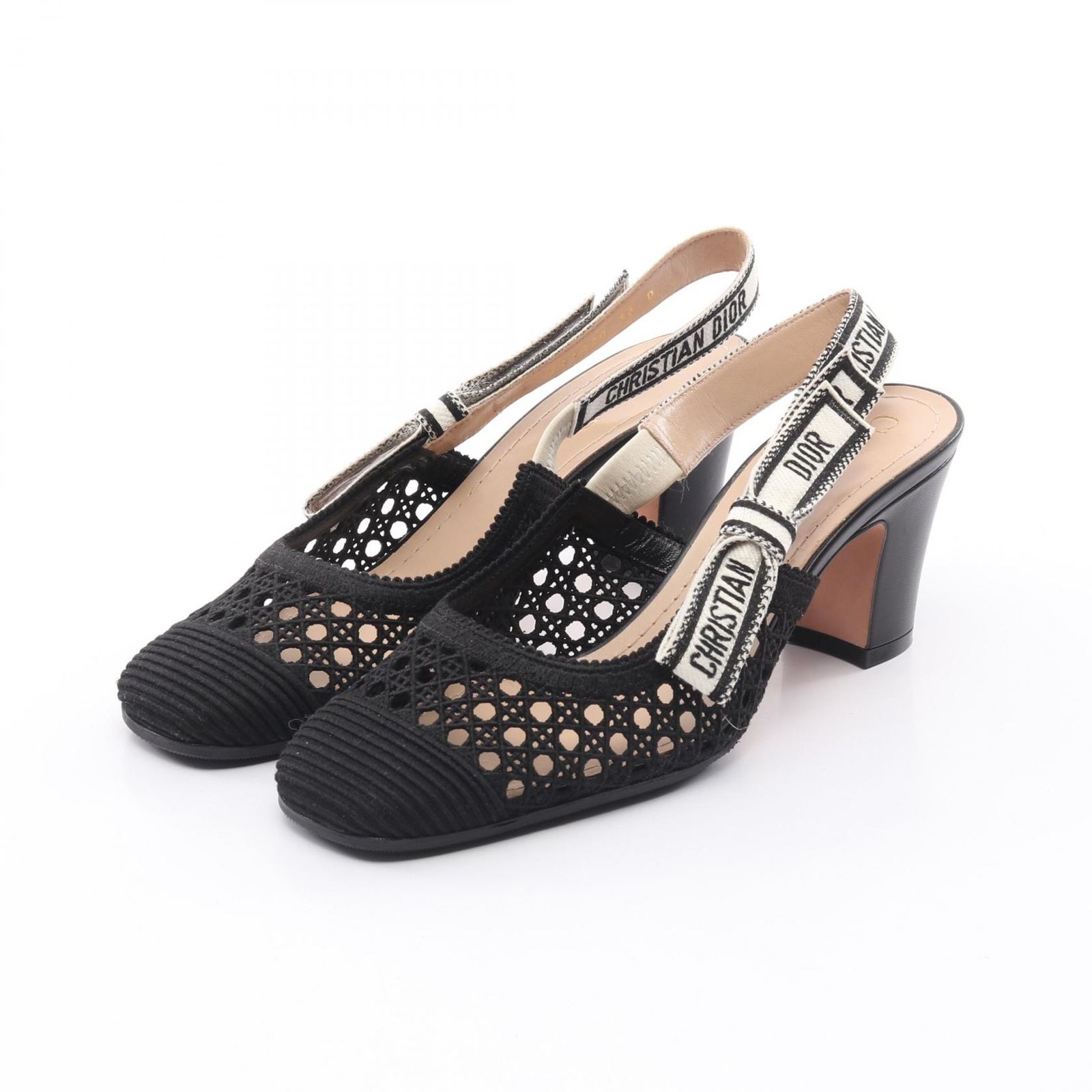 ディオール Dior パンプス DIOR-MOI スリングバックパンプス カナージュ MD1020 ブラック レザー スリングバックパンプス レディース Used A