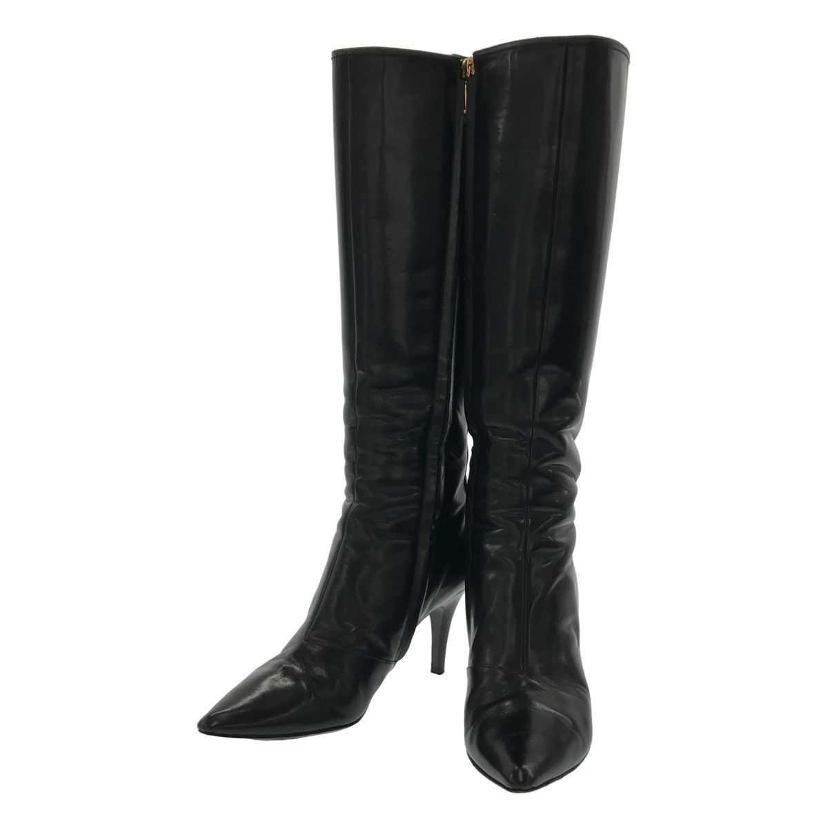 LOUIS VUITTON 本革ロングブーツ 黒 21cm 【公式通販】