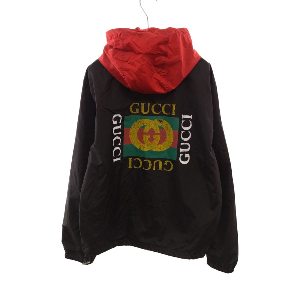 GUCCI (グッチ) 18SS ヴィンテージオールドロゴ ナイロン フーデッド 