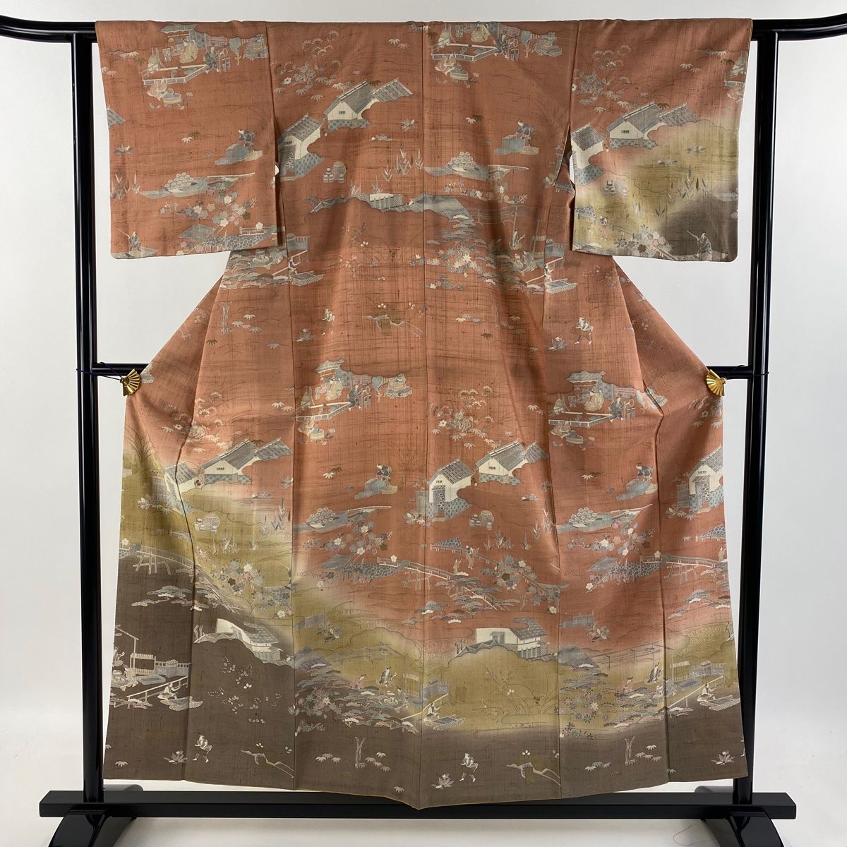 平和屋着物○本場大島紬 訪問着 雲重ね 正絹 逸品 未使用 DAAU5236ps