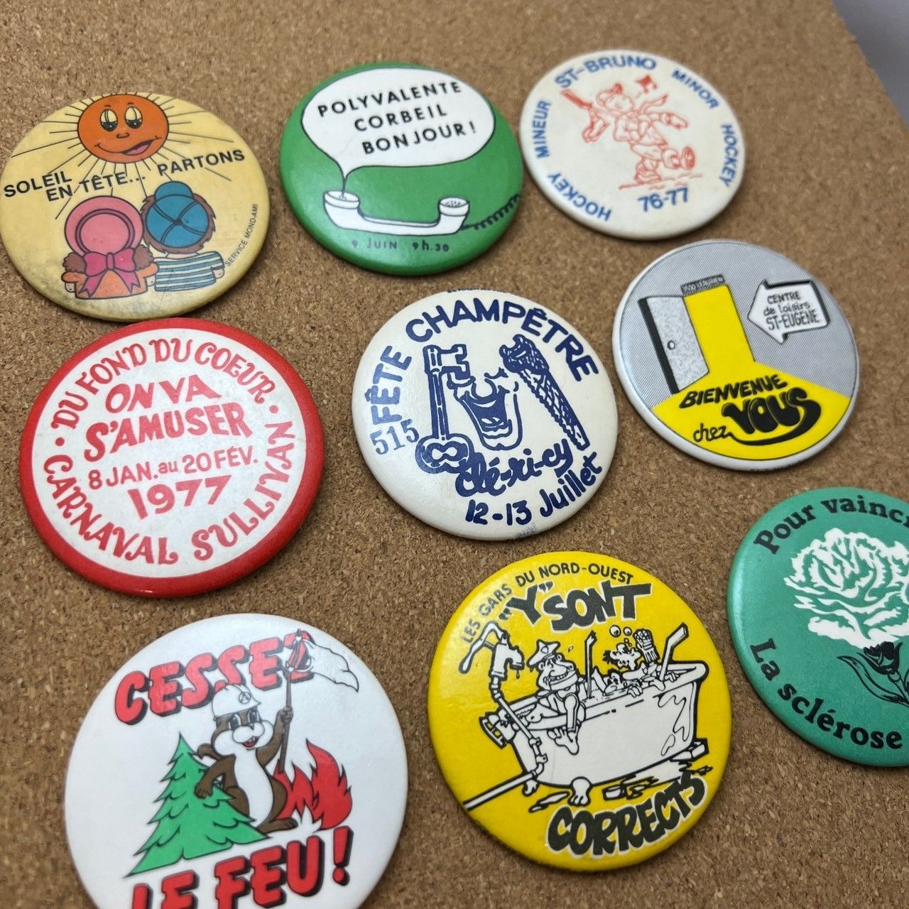 70s 80s vintage 古着 缶バッチ 缶バッジ 7個 セット カラフル 缶バッジ ツートーン 派手 ビンテージ アンティーク 50s ~ 60s