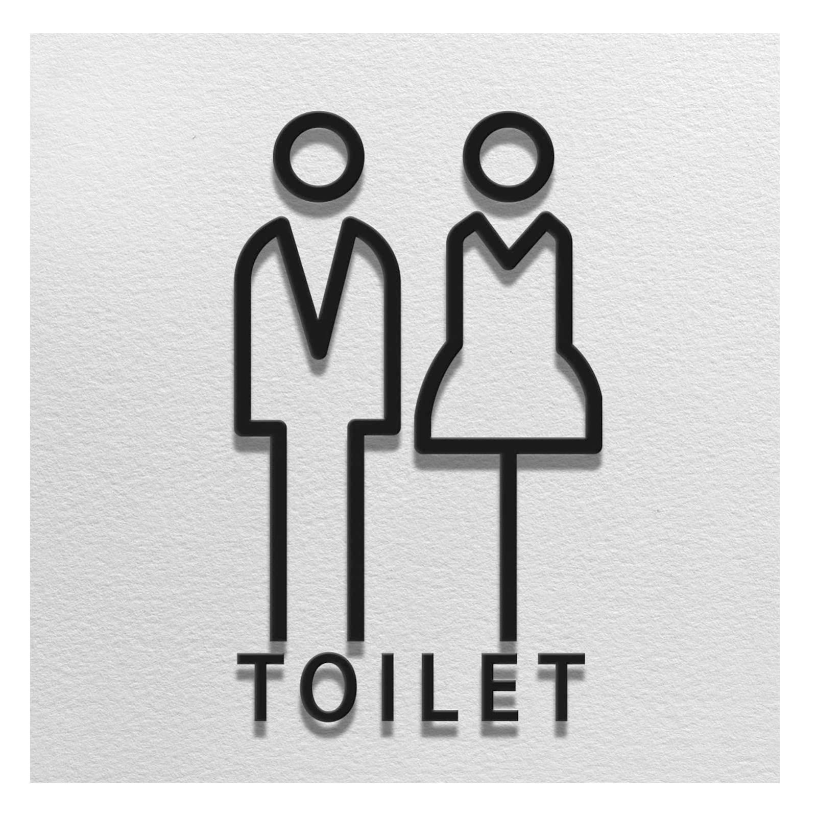 人気商品】アクリル製 立体 トイレ ステッカー Men Women 男性 女性 WC