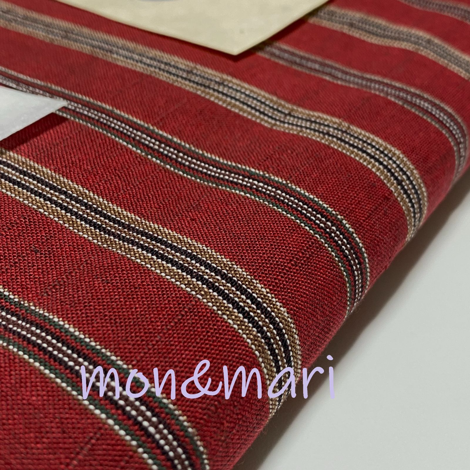 会津木綿 反物 一反 会津もめん 縞-2 暖色系 - メルカリ