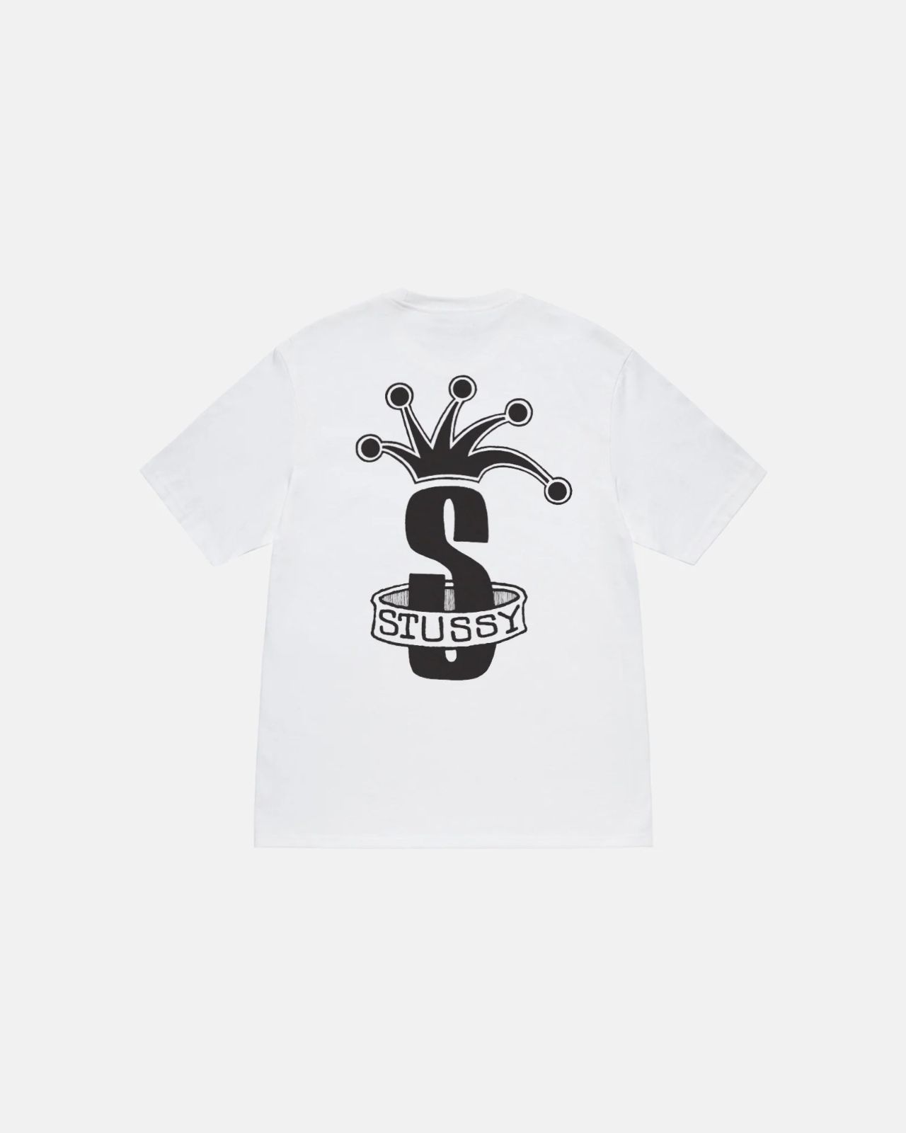 STUSSY FW 24 CROWN BAND S LOGO TEEクラウンプリント円筒半袖Tシャツ