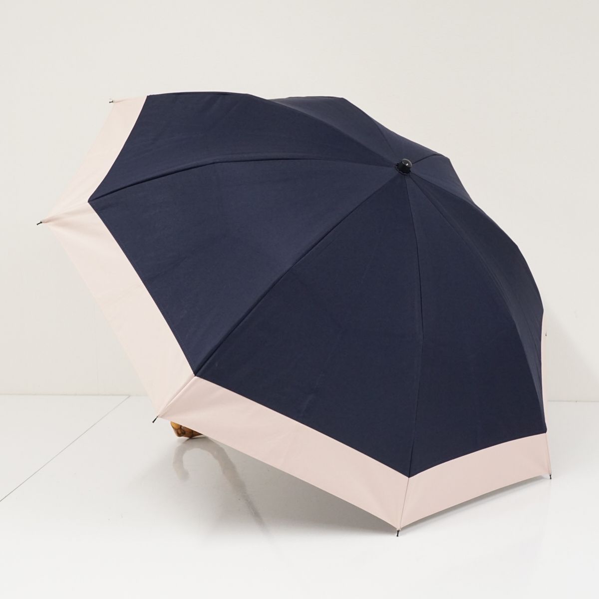 完全遮光折日傘 芦屋ロサブラン USED品 2段折 コンビ ネイビー