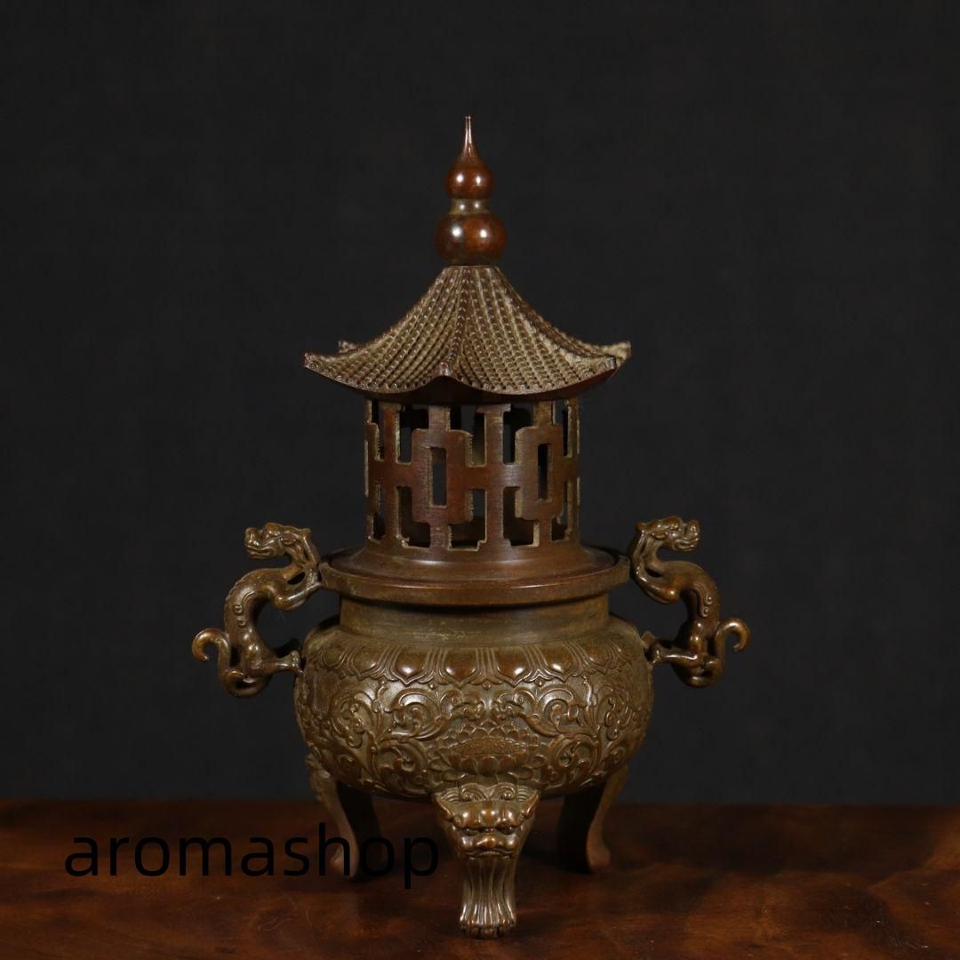 銅器 太上老君錬丹炉 三足鼎 供養塔薫炉 香道具 装飾品 工芸品 置物