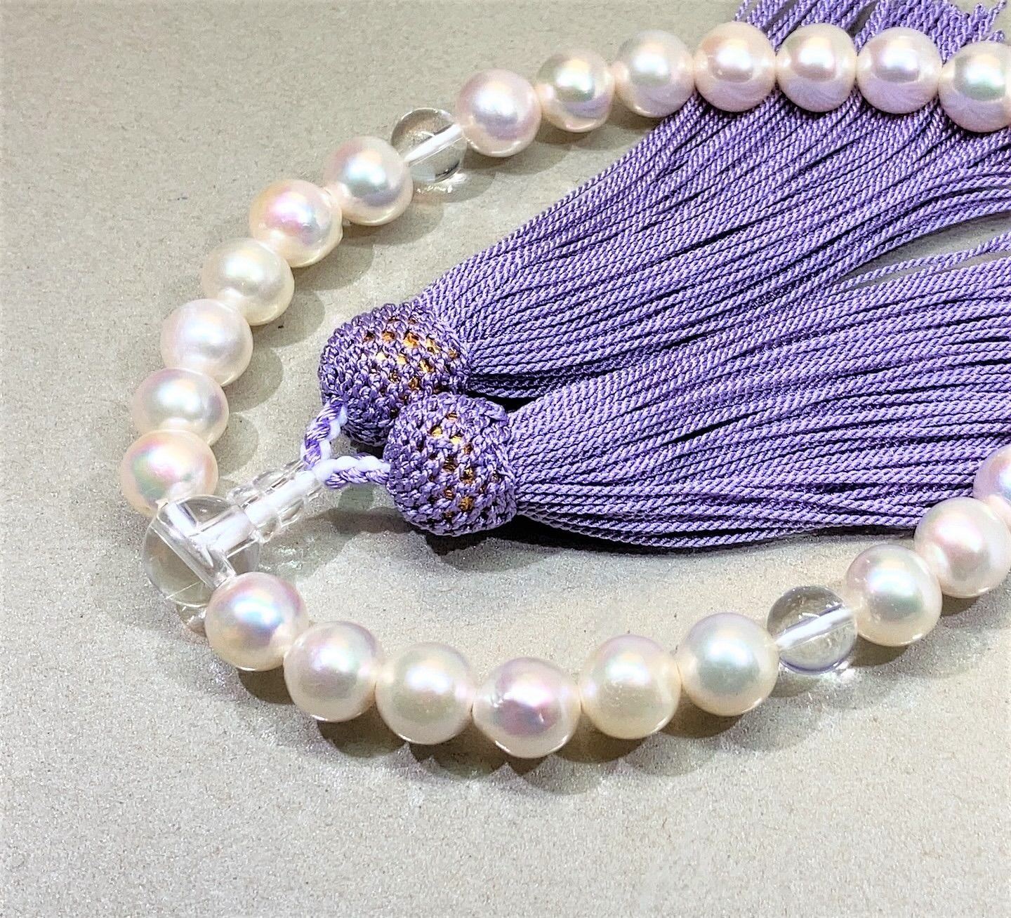 超大珠 あこや真珠 念珠 数珠 全宗派使用可能 保証&手引き付き 数珠 色